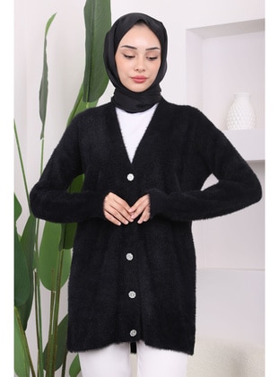 Black - Knit Cardigan - İmaj Butik