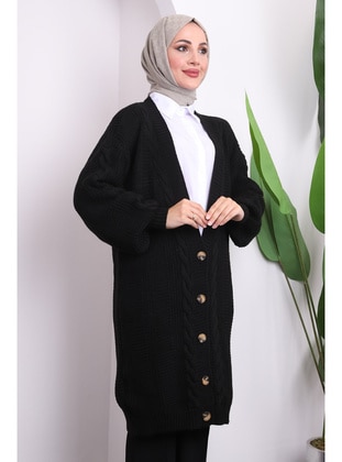 Black - Knit Cardigan - İmaj Butik