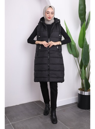 Black - Fully Lined - Vest - İmaj Butik