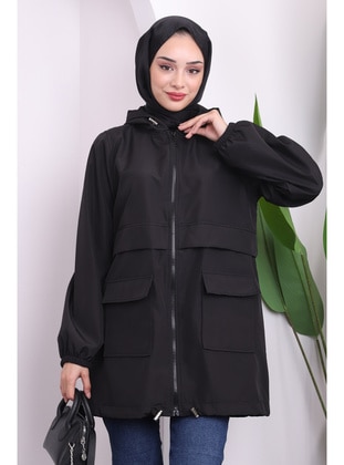 Black - Unlined - Trench Coat - İmaj Butik