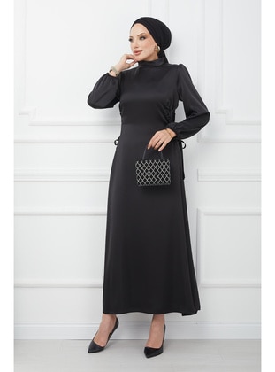 Black - Fully Lined - Modest Evening Dress - İmaj Butik