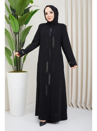 Black - Plus Size Abaya - Hafsa Mina