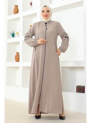 Mink - Plus Size Abaya - İmaj Butik