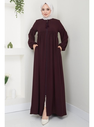 Burgundy - Abaya - Hafsa Mina