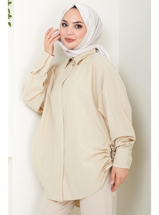 Beige - Tunic - Hafsa Mina