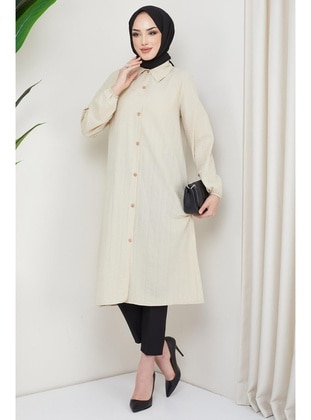 Beige - Tunic - Hafsa Mina