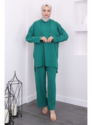 Green - Unlined - Suit - İmaj Butik