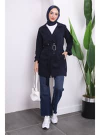 Navy Blue - Unlined - Trench Coat