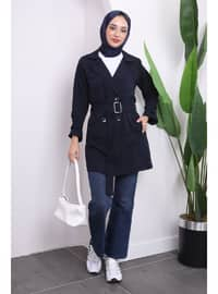 Navy Blue - Unlined - Trench Coat