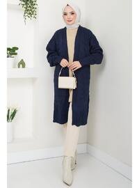 Navy Blue - Knit Cardigan