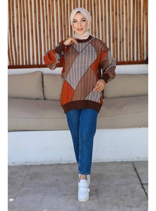 Brown - Knit Tunics - İmaj Butik