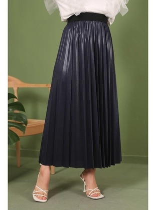 Navy blue - Unlined - Skirt - İmaj Butik