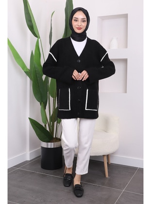 Black - Knit Cardigan - İmaj Butik