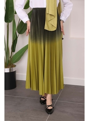 Olive Green - Unlined - Skirt - İmaj Butik