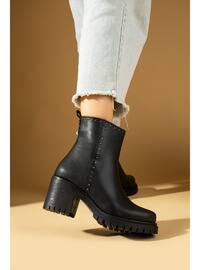 Black - High Heel Boots - Boots