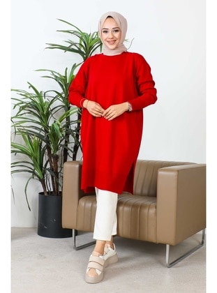 Burgundy - Knit Tunics - İmaj Butik