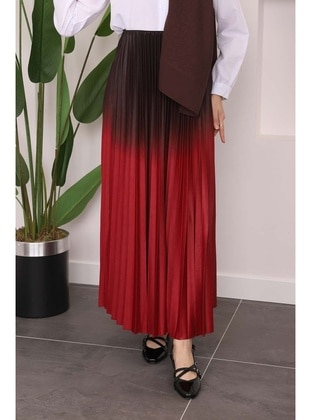 Burgundy - Unlined - Skirt - İmaj Butik