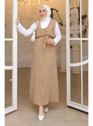 Camel - Unlined - Modest Dress - İmaj Butik