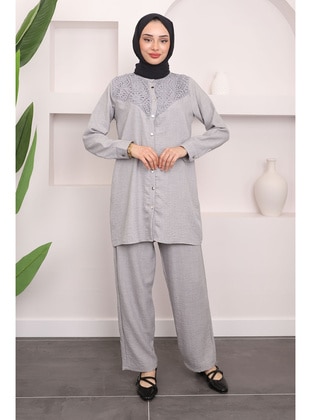 Grey - Unlined - Suit - İmaj Butik