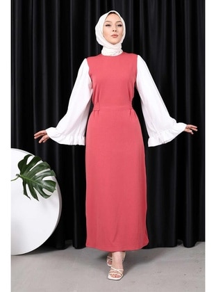 Dusty Rose - Unlined - Modest Dress - İmaj Butik