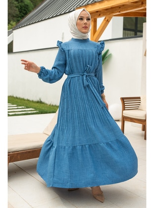 Indigo - Unlined - Modest Dress - İmaj Butik