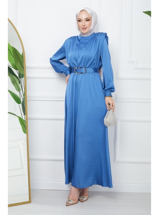 Indigo - Unlined - Modest Evening Dress - İmaj Butik