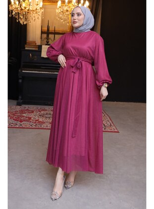 Maroon - Fully Lined - Modest Dress - İmaj Butik