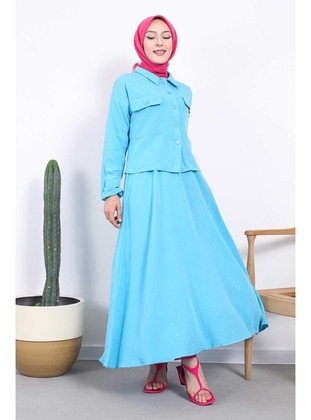 Turquoise - Unlined - Suit - İmaj Butik