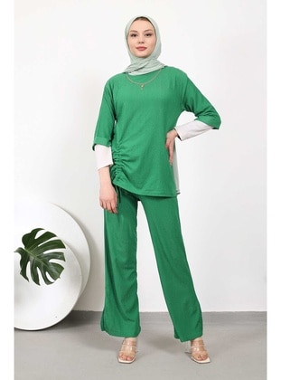 Green - Unlined - Suit - İmaj Butik