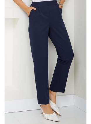 Navy Blue - Pants - Hafsa Mina