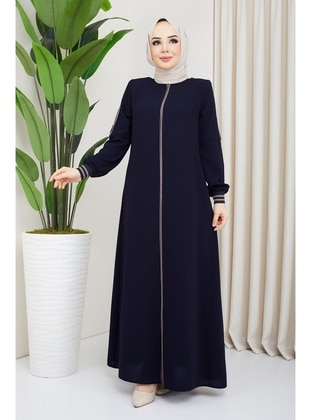 Navy Blue - Plus Size Abaya - Hafsa Mina