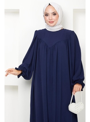 Navy Blue - Modest Dress - Hafsa Mina