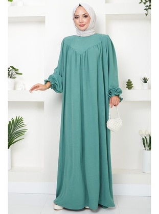 Mint Green - Modest Dress - Hafsa Mina