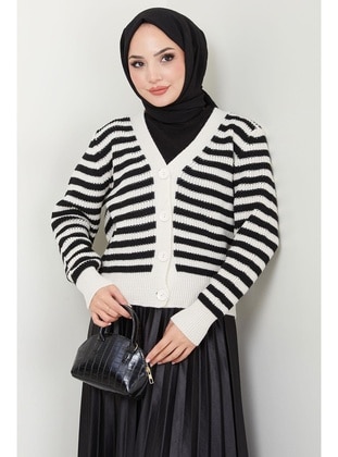 White - Knit Cardigan - Hafsa Mina