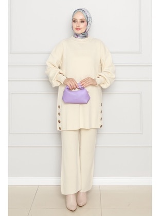 Beige - Knit Suits - Sevitli