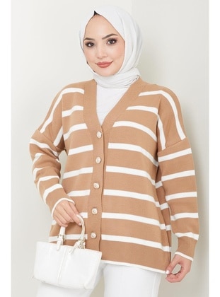 Camel - Knit Cardigan - Hafsa Mina