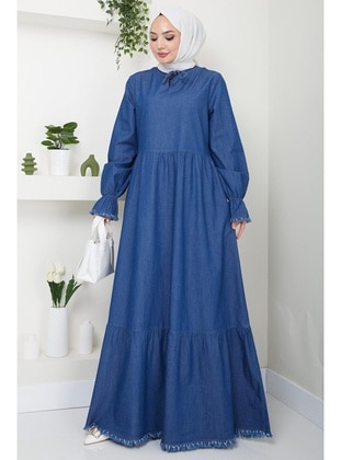 Dark Blue - Modest Dress - Hafsa Mina