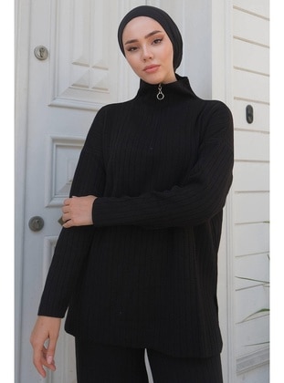 Black - Knit Suits - Hafsa Mina