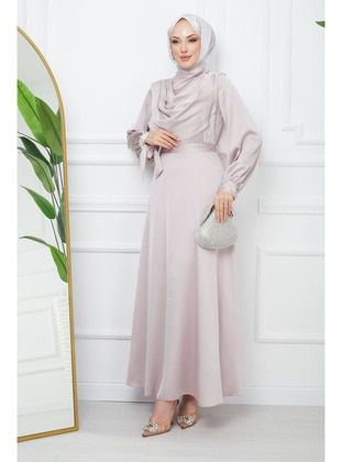 Powder - Unlined - Modest Evening Dress - İmaj Butik