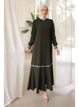 Khaki - Unlined - Abaya - İmaj Butik