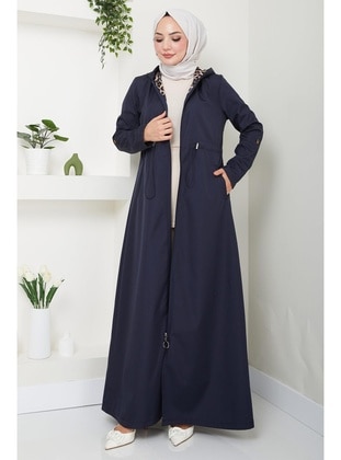 Navy Blue - Trench Coat - Hafsa Mina