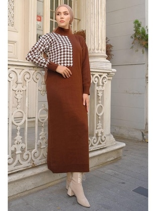 Brown - Modest Dress - Hafsa Mina