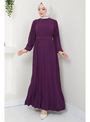 Purple - Modest Dress - Hafsa Mina