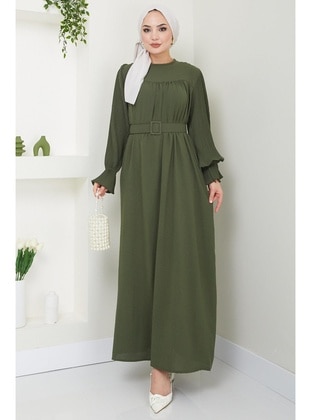 Khaki - Modest Dress - Hafsa Mina