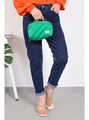 Navy Blue - Denim Trousers - İmaj Butik