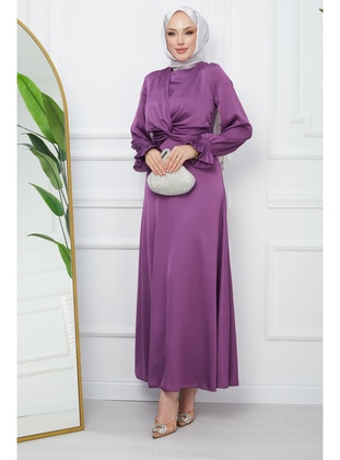 Lilac - Unlined - Modest Evening Dress - İmaj Butik