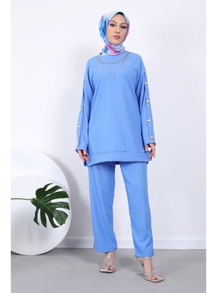 Blue - Unlined - Suit - İmaj Butik