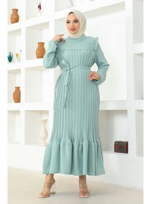 Mint Green - Unlined - Modest Dress - İmaj Butik