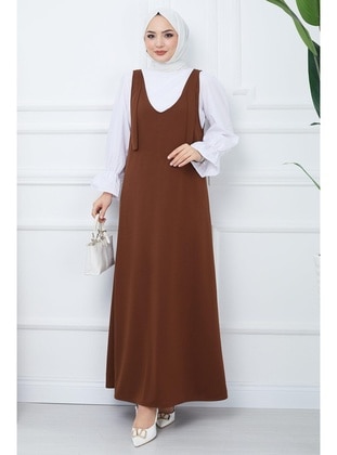 Brown - Modest Dress - Hafsa Mina