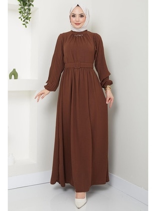 Brown - Modest Dress - Hafsa Mina